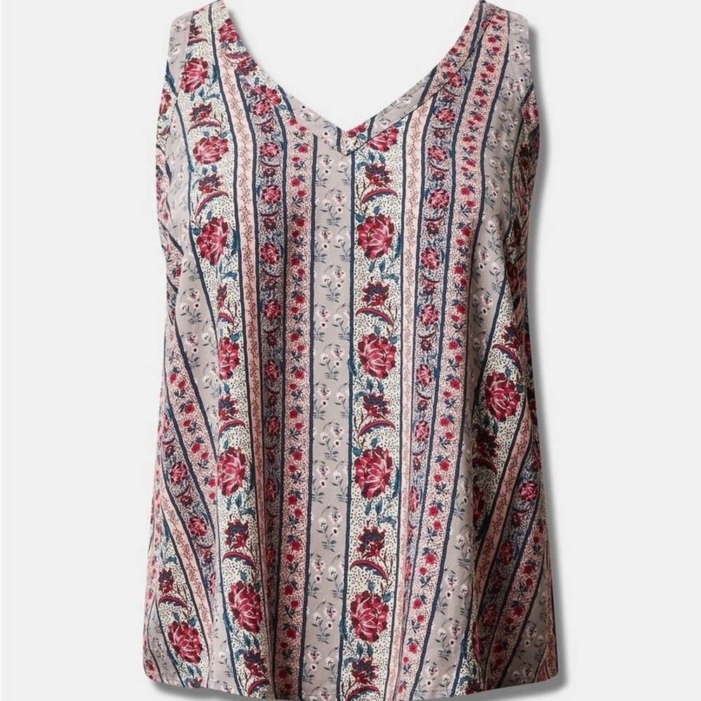 TORRID Floral V-Neck Sleeveless Top - Multicolor